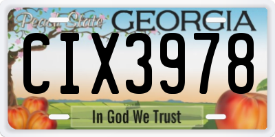 GA license plate CIX3978