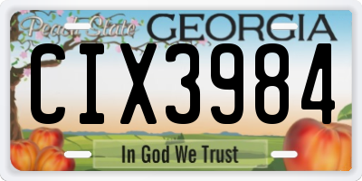 GA license plate CIX3984