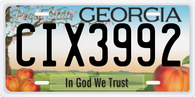GA license plate CIX3992