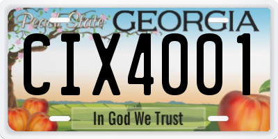 GA license plate CIX4001