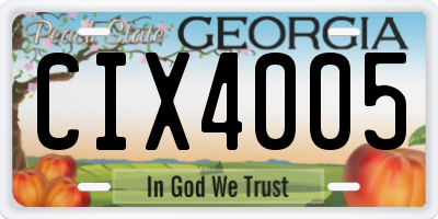 GA license plate CIX4005