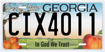 GA license plate CIX4011