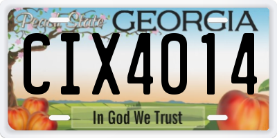 GA license plate CIX4014