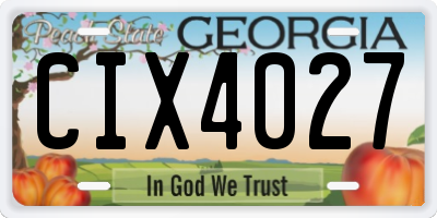 GA license plate CIX4027
