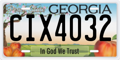 GA license plate CIX4032