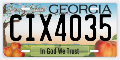 GA license plate CIX4035