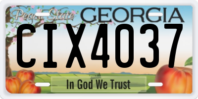GA license plate CIX4037