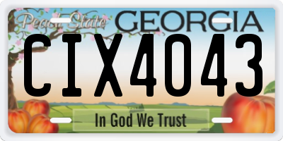 GA license plate CIX4043