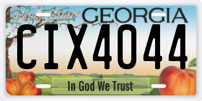 GA license plate CIX4044