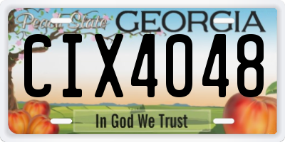 GA license plate CIX4048