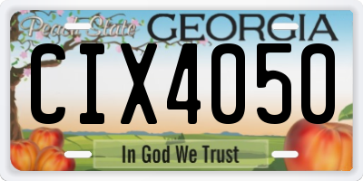 GA license plate CIX4050