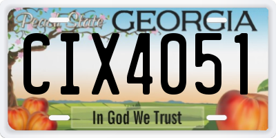GA license plate CIX4051