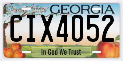 GA license plate CIX4052