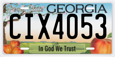 GA license plate CIX4053