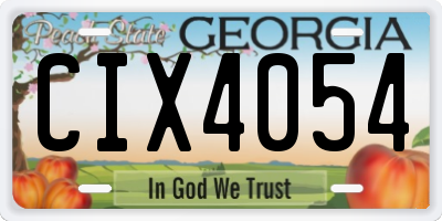 GA license plate CIX4054