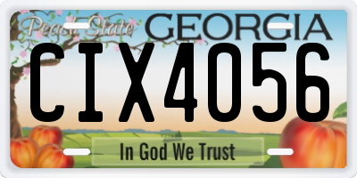 GA license plate CIX4056
