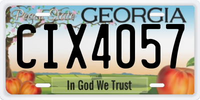 GA license plate CIX4057