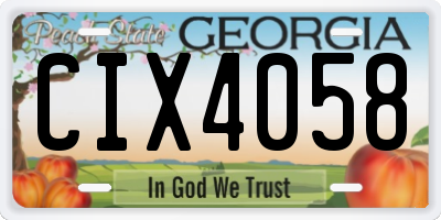 GA license plate CIX4058