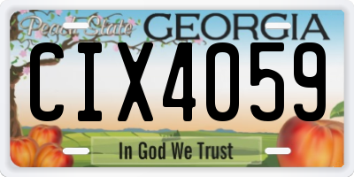 GA license plate CIX4059