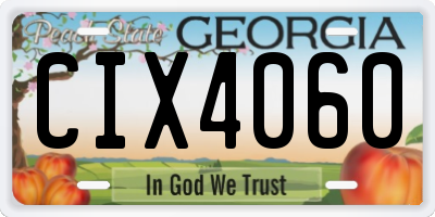 GA license plate CIX4060