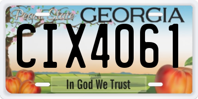 GA license plate CIX4061