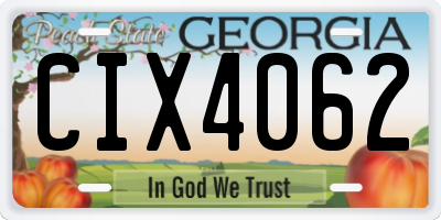 GA license plate CIX4062