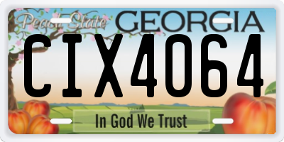 GA license plate CIX4064