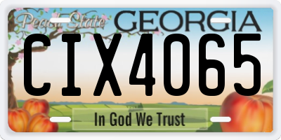 GA license plate CIX4065