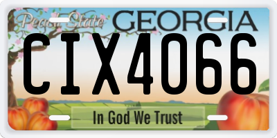 GA license plate CIX4066