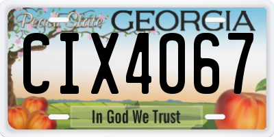 GA license plate CIX4067