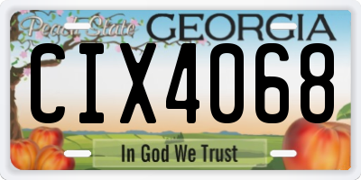 GA license plate CIX4068