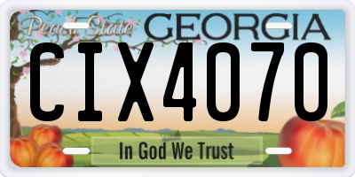 GA license plate CIX4070
