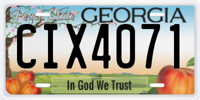 GA license plate CIX4071