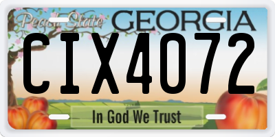 GA license plate CIX4072