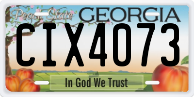 GA license plate CIX4073