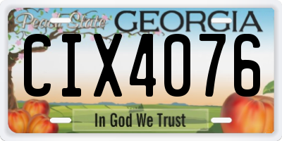GA license plate CIX4076