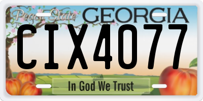 GA license plate CIX4077