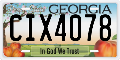 GA license plate CIX4078