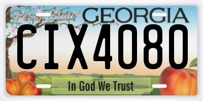 GA license plate CIX4080