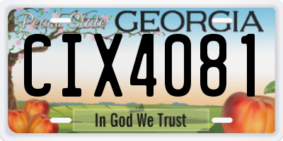 GA license plate CIX4081