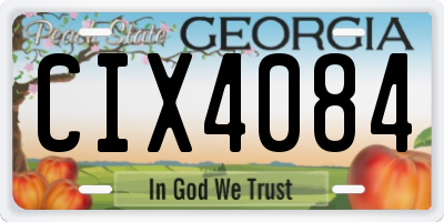GA license plate CIX4084