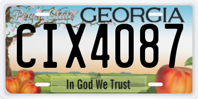 GA license plate CIX4087