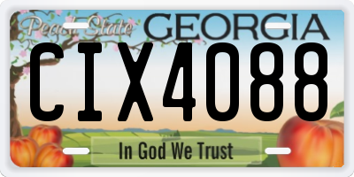 GA license plate CIX4088