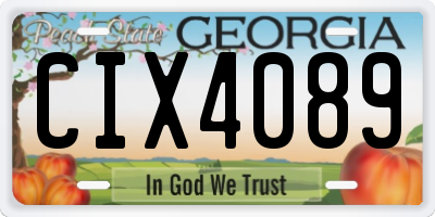 GA license plate CIX4089