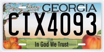 GA license plate CIX4093