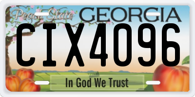 GA license plate CIX4096