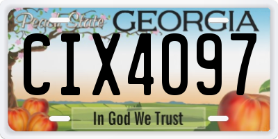 GA license plate CIX4097