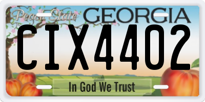 GA license plate CIX4402