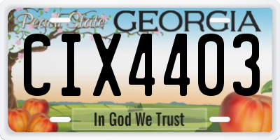 GA license plate CIX4403