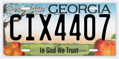 GA license plate CIX4407